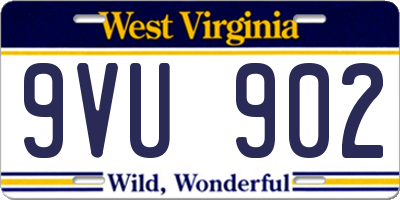 WV license plate 9VU902