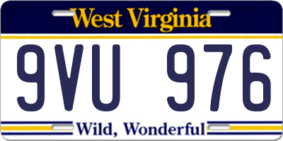 WV license plate 9VU976