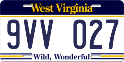 WV license plate 9VV027