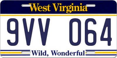 WV license plate 9VV064