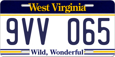 WV license plate 9VV065