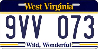 WV license plate 9VV073