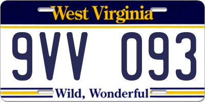 WV license plate 9VV093