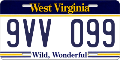 WV license plate 9VV099