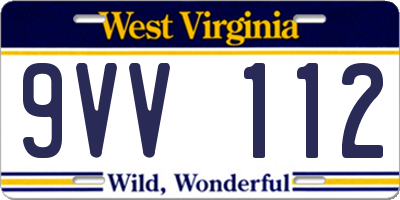 WV license plate 9VV112
