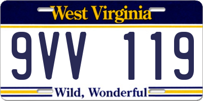 WV license plate 9VV119
