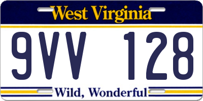 WV license plate 9VV128