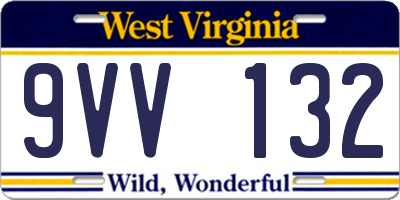 WV license plate 9VV132