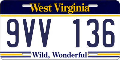 WV license plate 9VV136