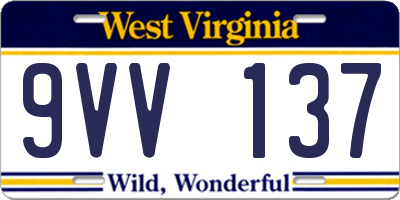 WV license plate 9VV137