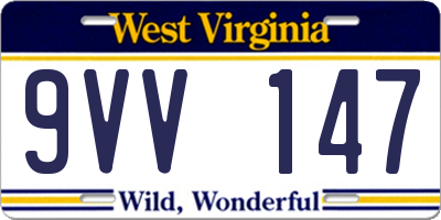 WV license plate 9VV147
