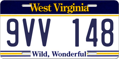 WV license plate 9VV148