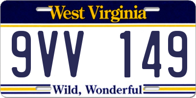 WV license plate 9VV149