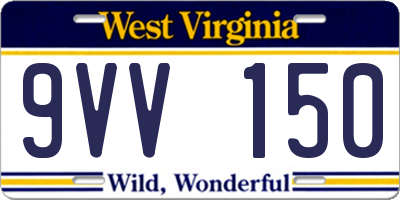 WV license plate 9VV150