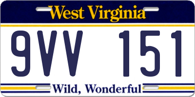 WV license plate 9VV151