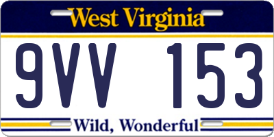 WV license plate 9VV153