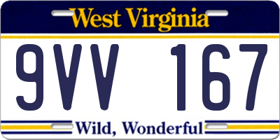 WV license plate 9VV167