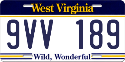 WV license plate 9VV189