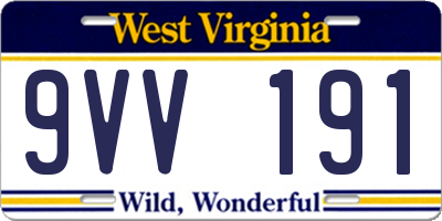 WV license plate 9VV191