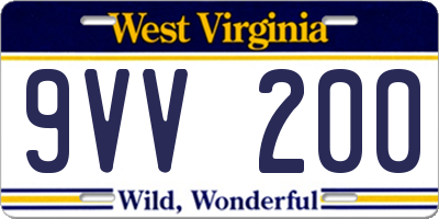 WV license plate 9VV200