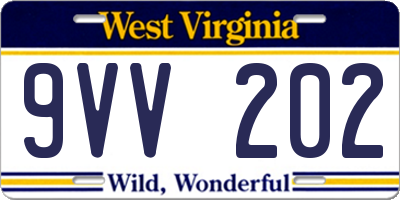 WV license plate 9VV202