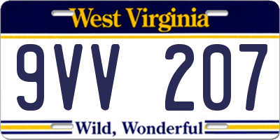 WV license plate 9VV207