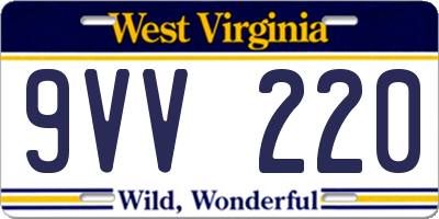 WV license plate 9VV220