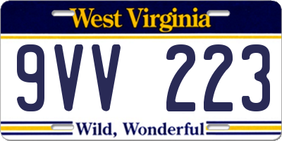 WV license plate 9VV223