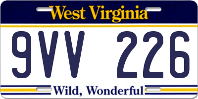 WV license plate 9VV226