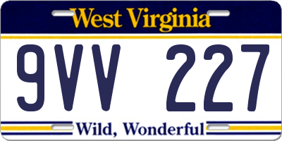 WV license plate 9VV227