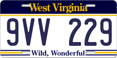WV license plate 9VV229