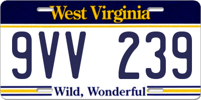 WV license plate 9VV239