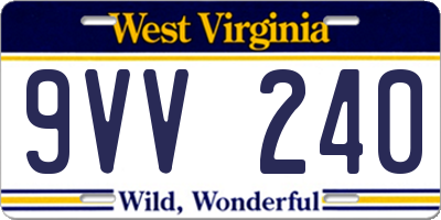 WV license plate 9VV240