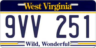 WV license plate 9VV251