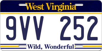 WV license plate 9VV252