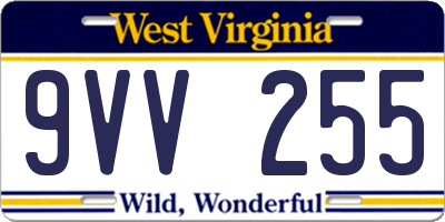 WV license plate 9VV255