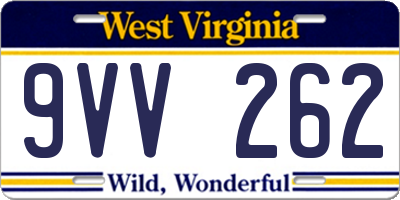 WV license plate 9VV262