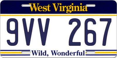 WV license plate 9VV267