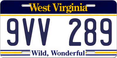 WV license plate 9VV289