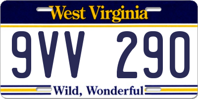 WV license plate 9VV290