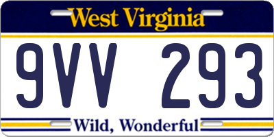 WV license plate 9VV293