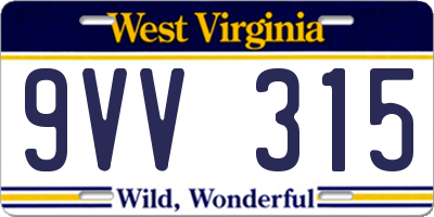WV license plate 9VV315