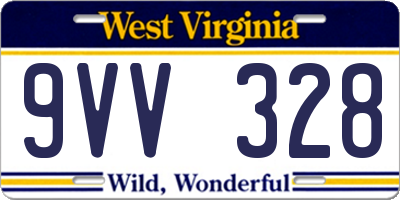 WV license plate 9VV328