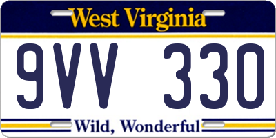 WV license plate 9VV330