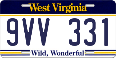 WV license plate 9VV331