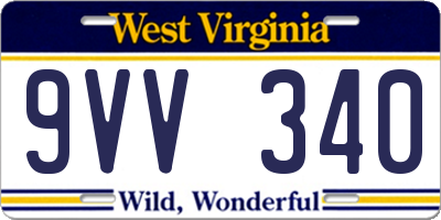WV license plate 9VV340