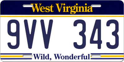WV license plate 9VV343