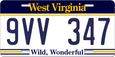 WV license plate 9VV347