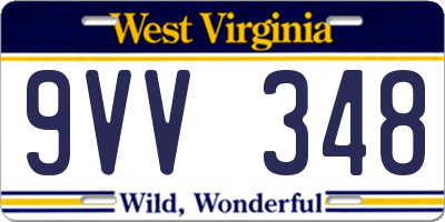 WV license plate 9VV348