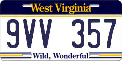 WV license plate 9VV357